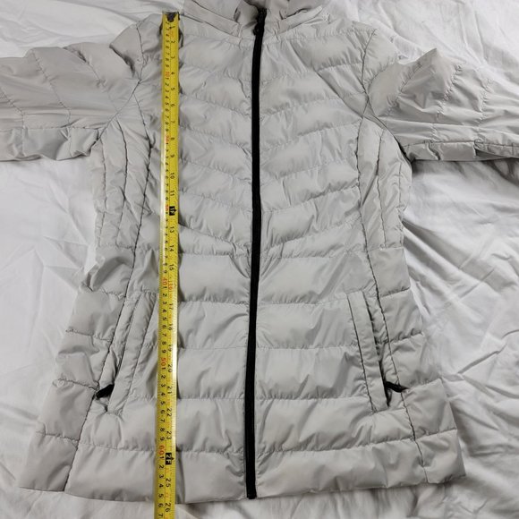 32 Degrees Heat Womens Small Silver Puffer Coat Jacket Full Zip Winter Warm - Picture 10 of 11
